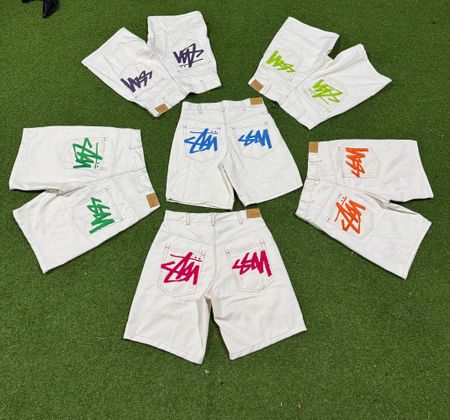 rework style stussy shorts