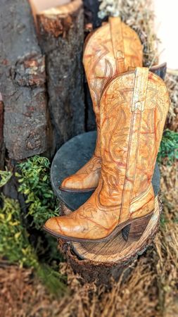 MV291# Botte de cowboy vintage.