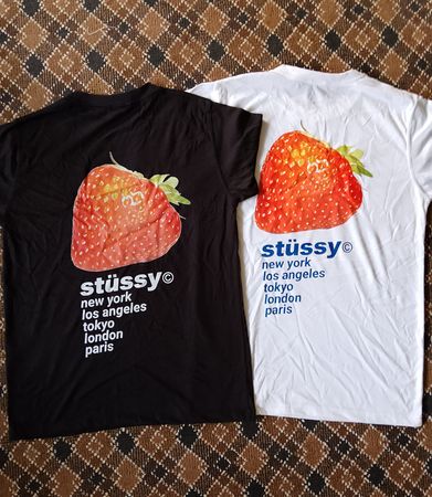 T-shirts style rework de la visite de la ville Stussy fraise 20 pcs