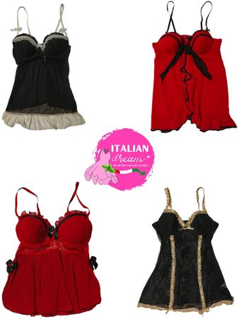 Red & Black Baby Dolls Tops