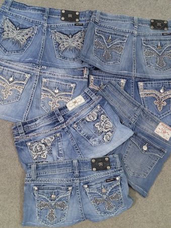 HD1034 Upcycled Miss me, True Religion & Rock Revival Sexy Micro Mini Skirts