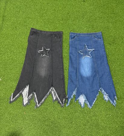 Jupes longues en denim féminines sans marque de style Rework.