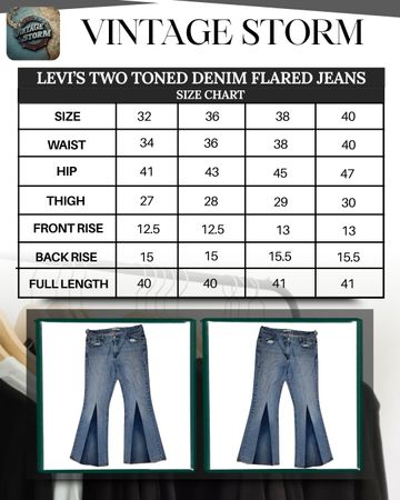 Upcycled Levi's Two Toned Denim Flared Jeans
