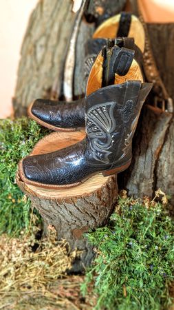 MV304# Bottes de Cowboy Vintage