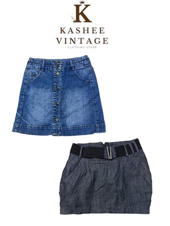 Denim skirts midi and mini