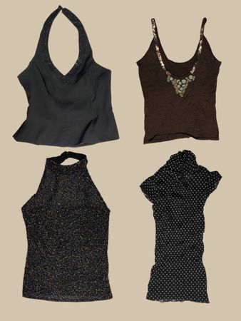 La Mezcla de Negros" x Y2K Tops S-1179