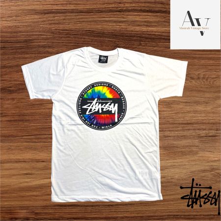 Stussy rework style tie dye dot tee
