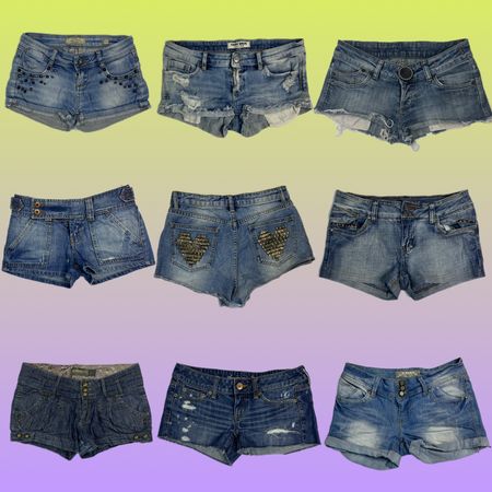 Y2K Representative Denim Mini and Micro Mini Shorts (REPR-011)