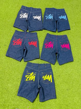 rework style stussy denim shorts
