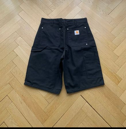 shorts de travail à genoux doubles Carhartt en style rework noir