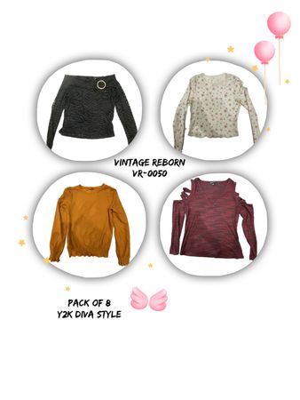 Y2k vintage diva style top a maniche lunghe (VR-0050) collezione bales