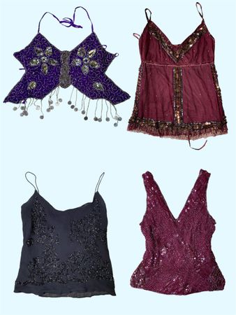 Y2K pretty beaded tops (TS :613)