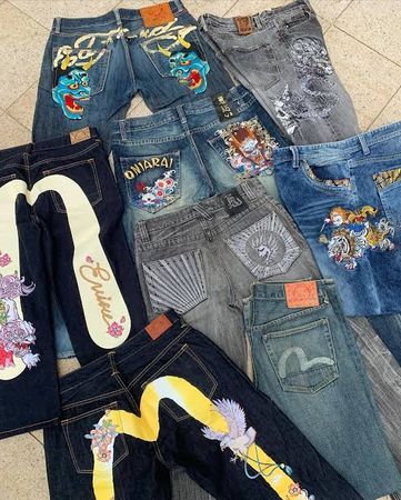 Japanese embroidery jeans