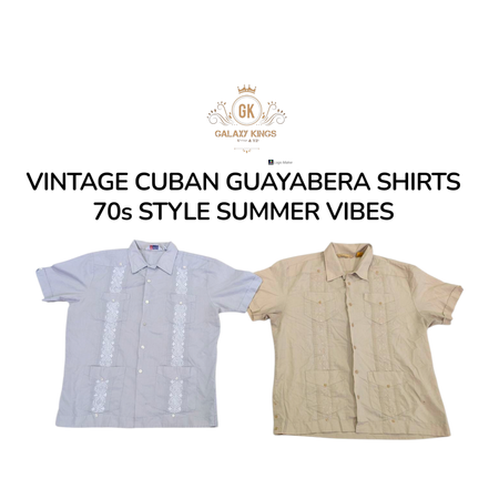 Chemises Guayabera Cubaines Vintage Style Années 70 Vibes d'Été