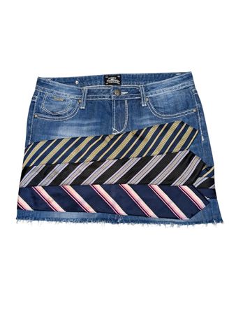Upcycled Denim Tie Skirt