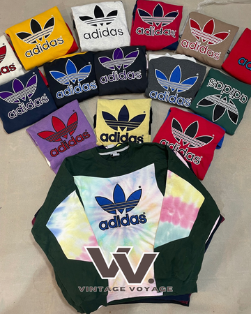 Adidas rework style patchwork sweatshirt