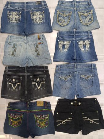 R-02 Ladies Y2k Embellished Upcycled Shorts