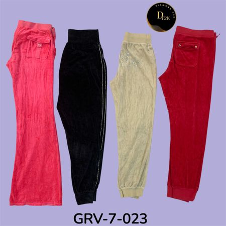 Pantalons en velours Juicy Couture – Classique Y2K, confort luxueux (GRV-7-023)
