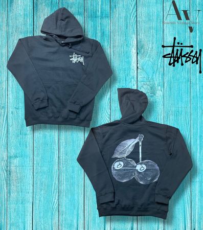 Stussy rework style cherry hoodie