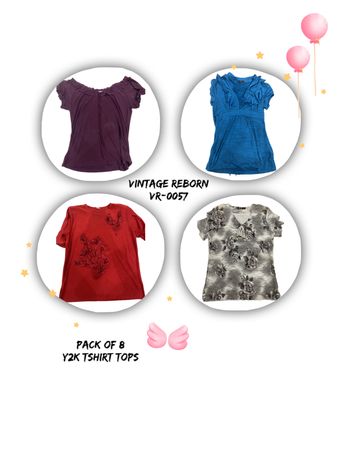 Y2K T-Shirt Tops - Retro Revival Everyday Wear (Vr-0057) bales