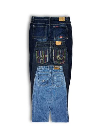 Y2K Hip Hop Japanisch gestickte Jeans (lot-5)