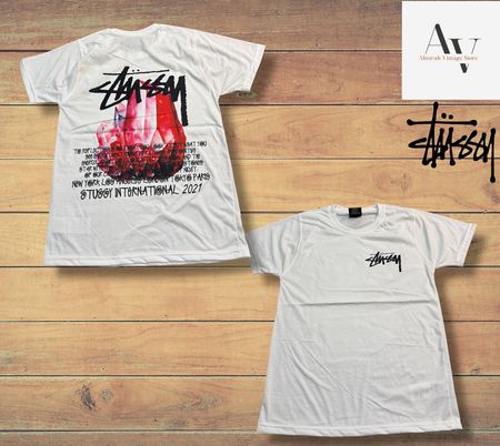 Stussy rework style reflection whit tee