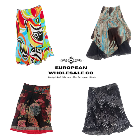 Y2K European Mixed Aesthetics Midi skirts mix(EWC413]