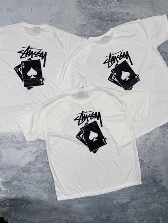 T-shirt blanc style rework Stussy