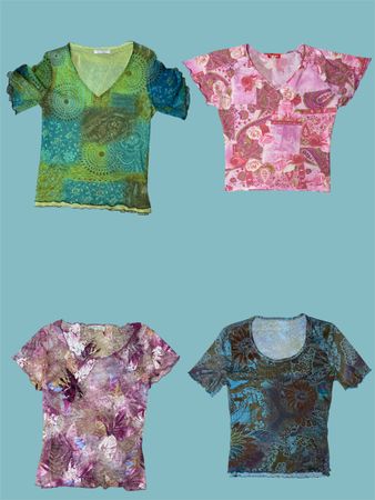 Y2K Mesh Stretch Printed Tops – Retro Summer Vibes (TS-633)
