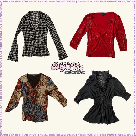 Y2K European Romanic Mesh Tops (DVC#63)