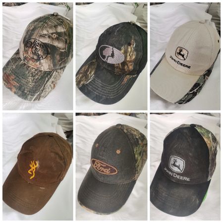 🦌 200 pieces Realtree Camo Hunting Caps | John Deere, Mossy Oak, Browning, Bass Pro, Ford, Unbranded | Y2K + Modern + Vintage Mix