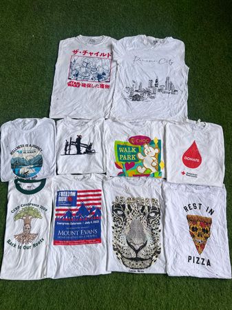 UNBRANDED PRINTED T-SHIRTS ( WHITE)