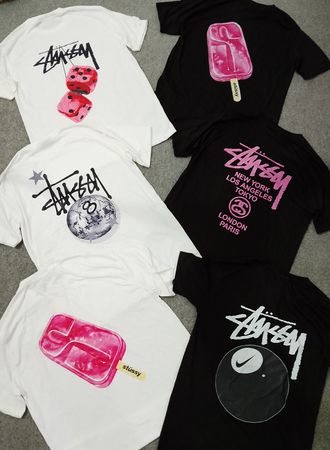 Stussy rework style mix design tees