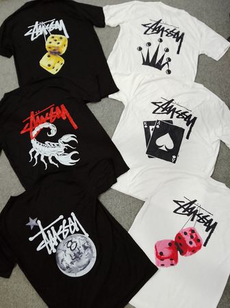Stussy rework style mix design tees