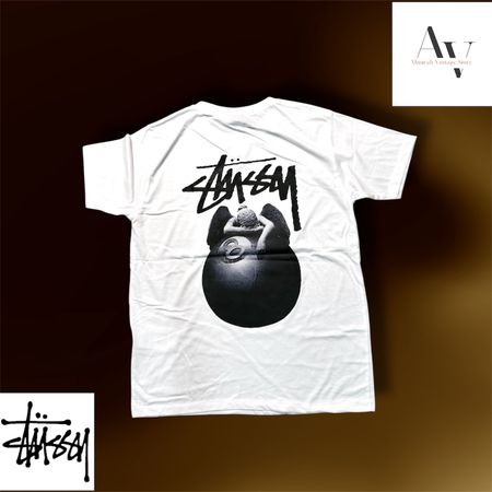 Stussy rework style angel black and white t shirts