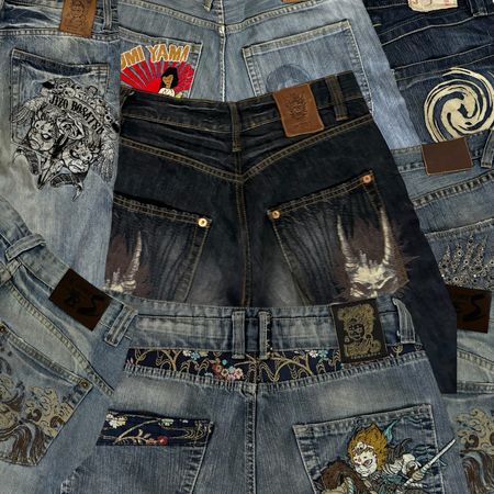 Japanische Stickerei-Shorts