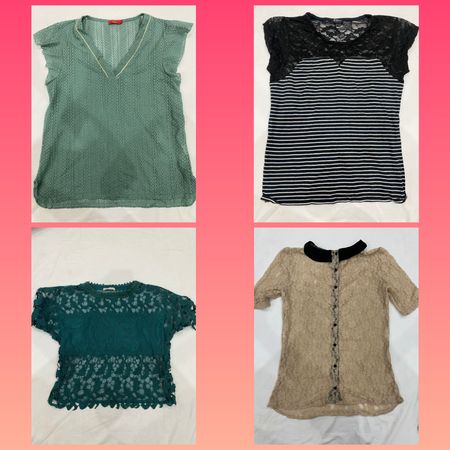 Vintage half sleeves party tops