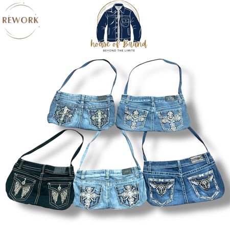 Upcycled y2k denim double pocket bags
