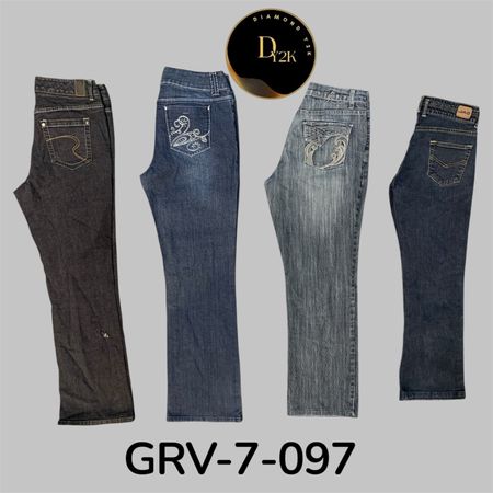 Y2K Mixed Flared Jeans – Patchwork Style with Iconic 2000s Fit (GRV-7-097)