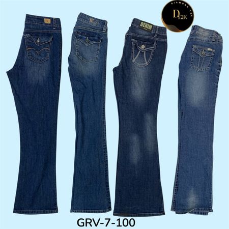 Statement Flare Jeans – Bold, Curated Y2K Denim (GRV-7-100)
