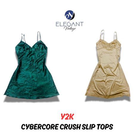 Y2K Cybercore Crush Slip Tops - EV0439