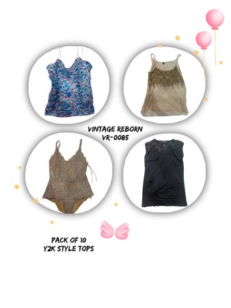 Brilhe e Lustre: Coleção de Tops Estilo Y2K (10 PCS!) (VR-0085)