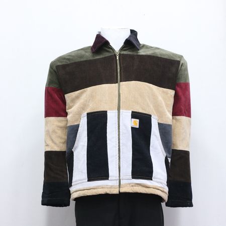 CR632 Upcycled Corduroy Color Block Carhartt Inpired Jacket