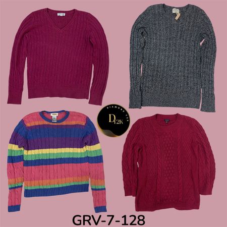 Y2K Mixed Cable Knit Sweater – Statement Texture & Style (GRV-7-128)