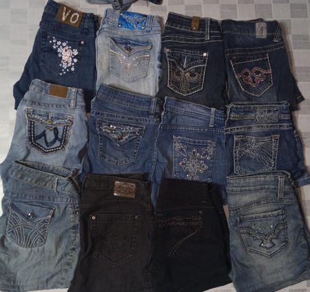 SILVER AND OTHER MIX BRANDS MINI SHORTS (MD 1188)