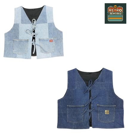 SS25 Upcycled Branded Denim-Weste