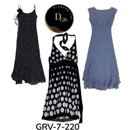 Robe à pois – Imprimé classique, tissu polyester doux (GRV-7-220)
