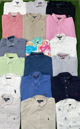 Camisas de botão de algodão de marca