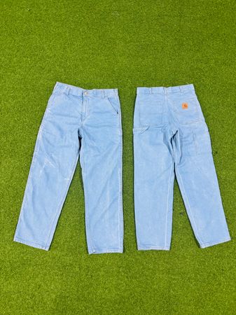 Rework style sky blue denim carhartt pant