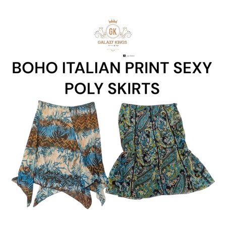 Saia Sexy de Poliéster com Estampas Boho Italianas